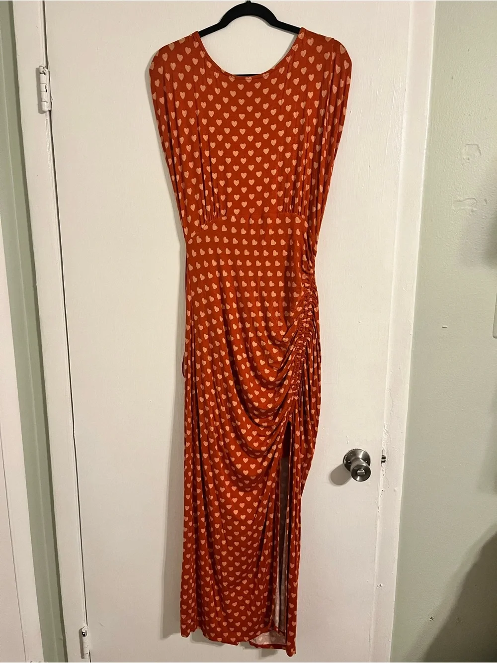 Free People Rust Heart-Print Backless Maxi Dress - Picture 4 of 9